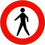 no entry for pedestrians